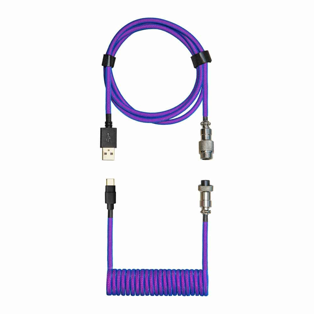 (image for) Cooler Master USB-C to USB-A Coiled Cable - Thunderstorm Blue/Purple